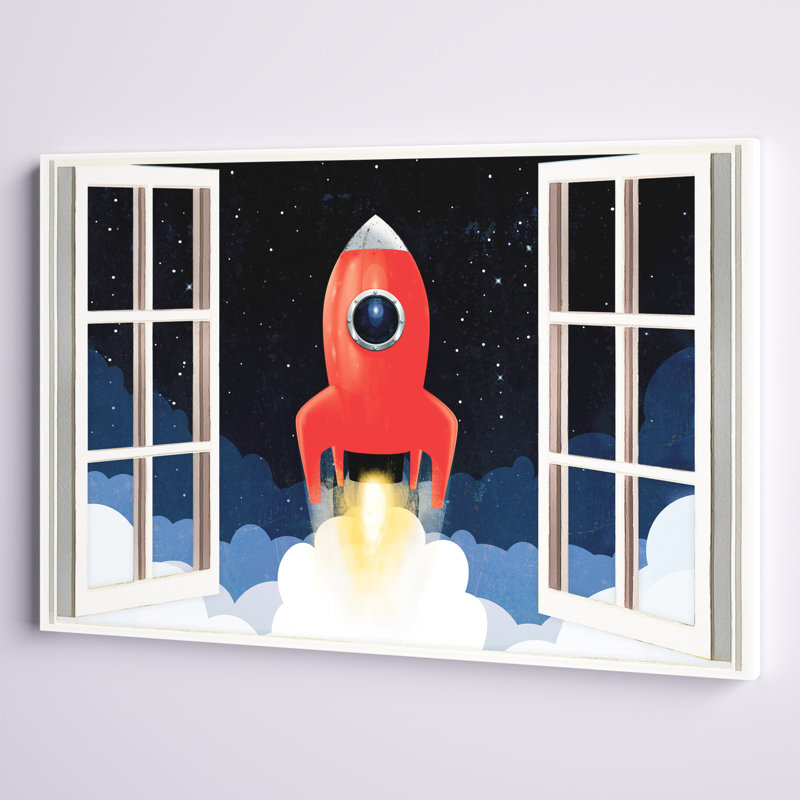 Art sur toile, fenêtre de fusée Cathleen, H 20 po x l 30 po x P 1,25 po