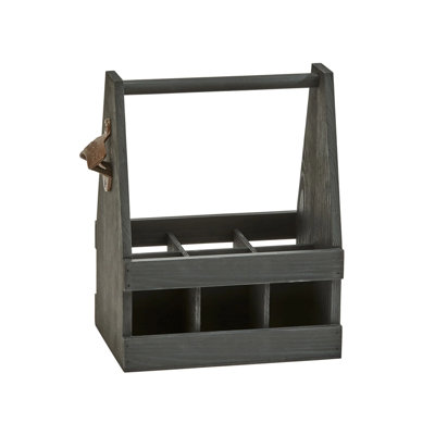 Porte-accessoires en bois pour 6 bouteilles