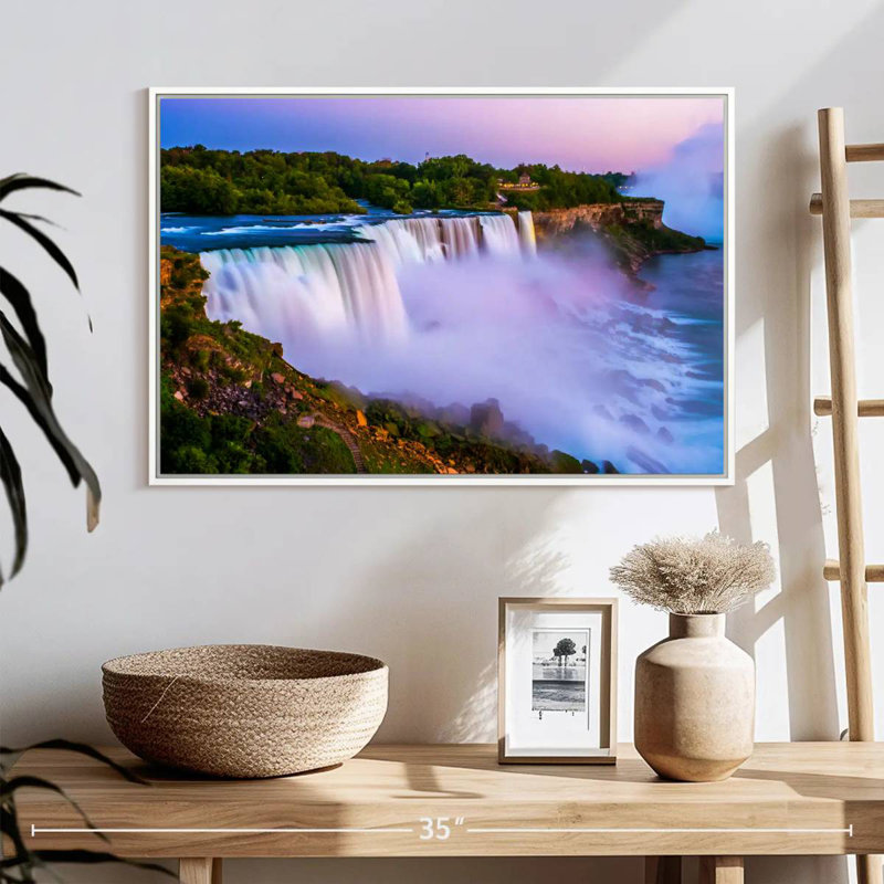 Soirée aux chutes du Niagara, Cadre flottant blanc, 25 po x 17 po