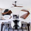 Ventilateur de plafond de 52 pouces avec lumières et télécommande, moteur à courant continu réversible, 3 pales en bois massif, ventilateur de plafond intérieur pour chambre à coucher, salon, salle à manger