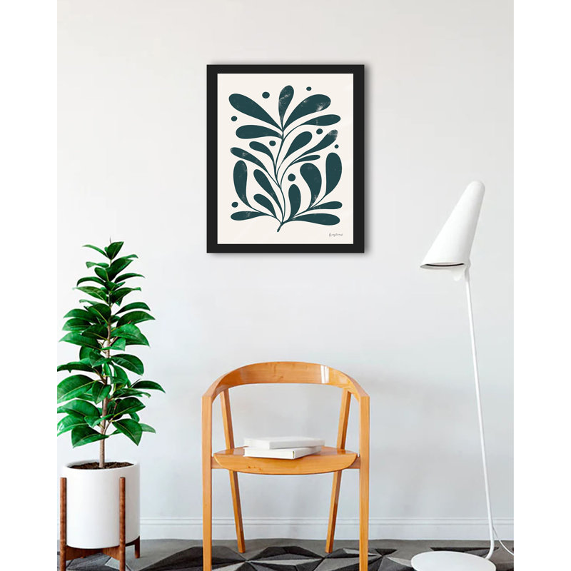 Impression botanique simple III, Papier avec cadre noir, H 34,5 po x l 26,5 po x P 0,5 po