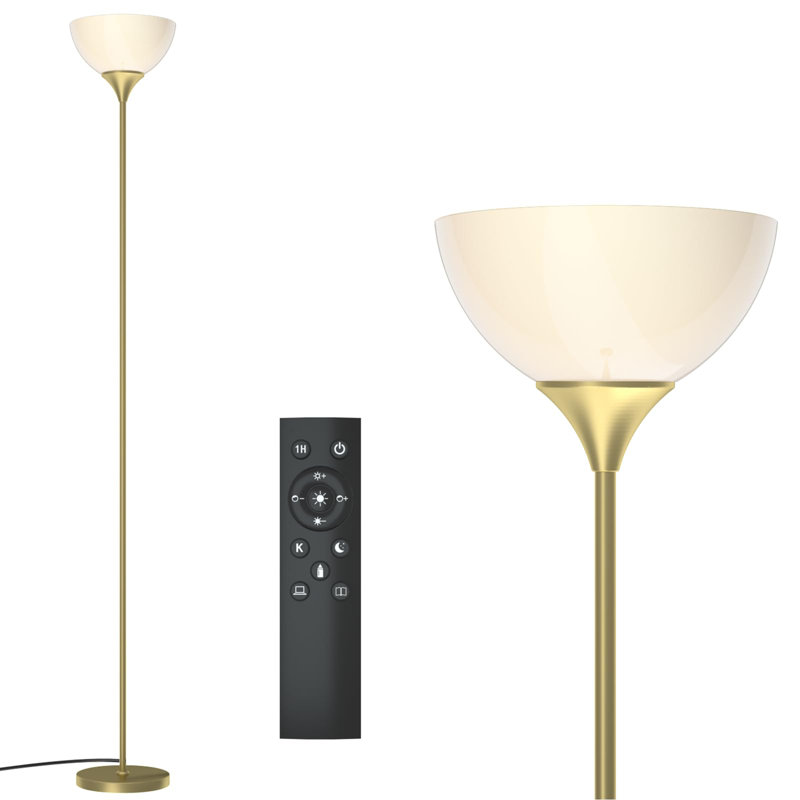 70" Floor Lamp with Remote Control, Gold