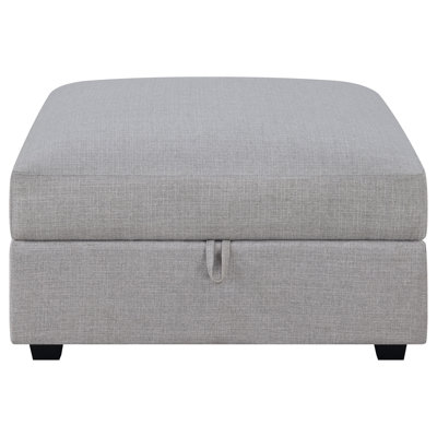 Austin Grey Square Upholstered Storage Ottoman