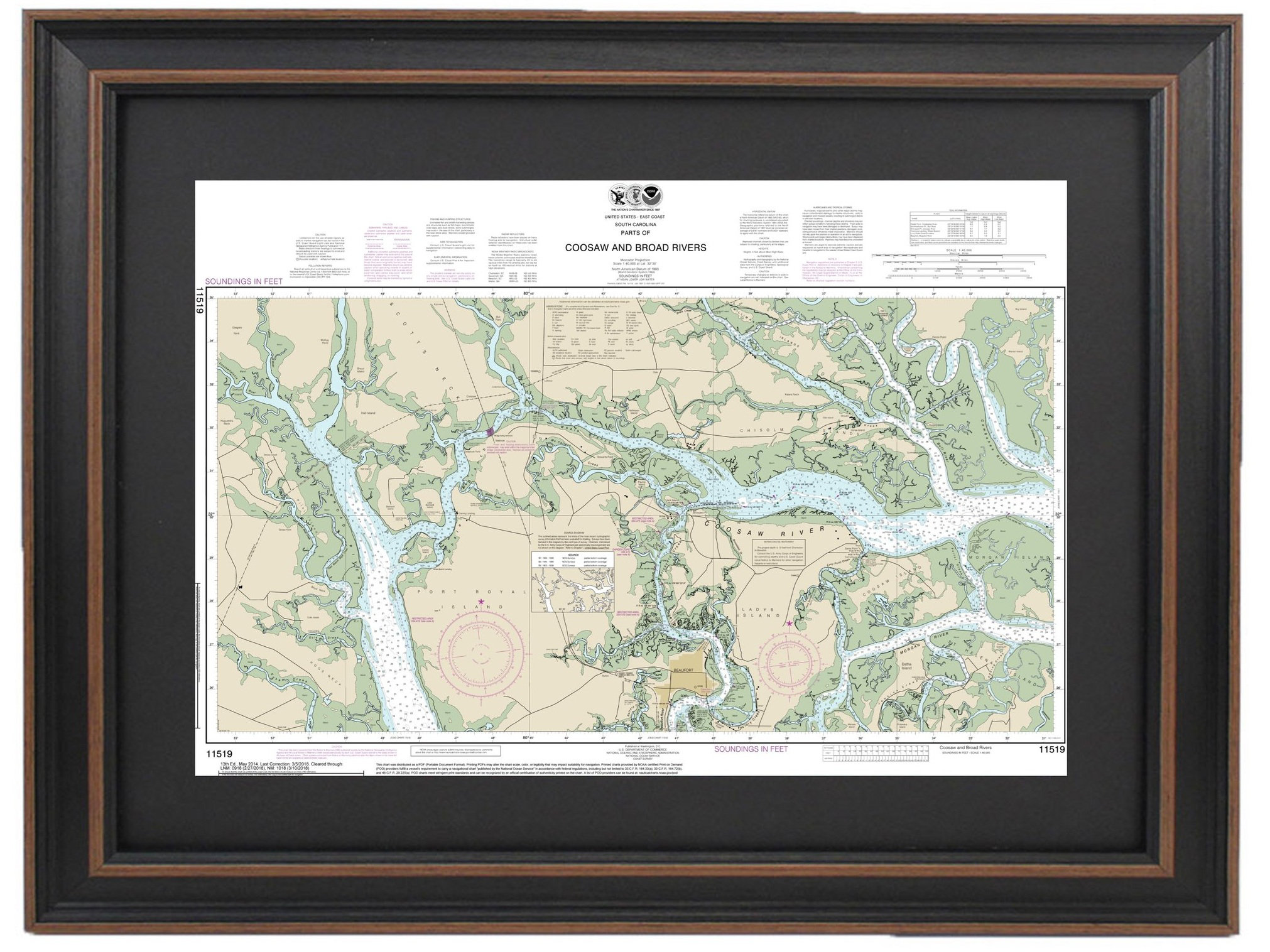 Longshore Tides Parts Of Coosaw And Broad Rivers | Nautical Chart ...