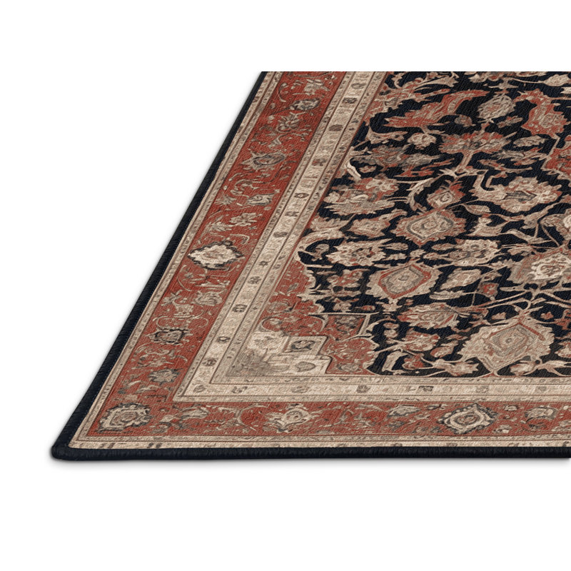 Tapis brun lavable à la machine, Rond 6 pi