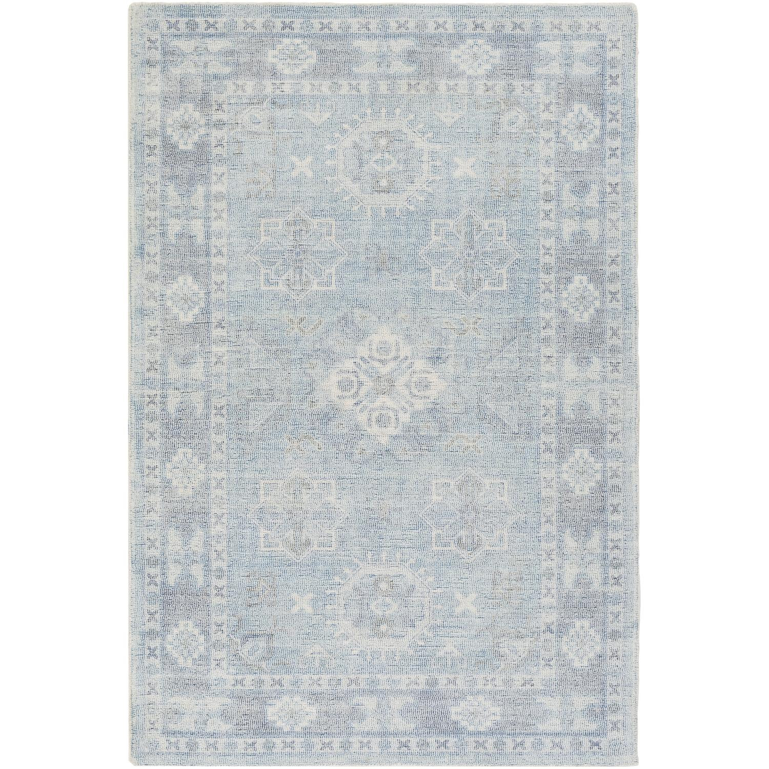 Hopkins Denim Sky Blue Hand-Tufted Oriental Rug, Rectangle 9' x 12'