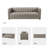 Anorea 83'' Genuine Leather Channel Tufted Sofa-72519629