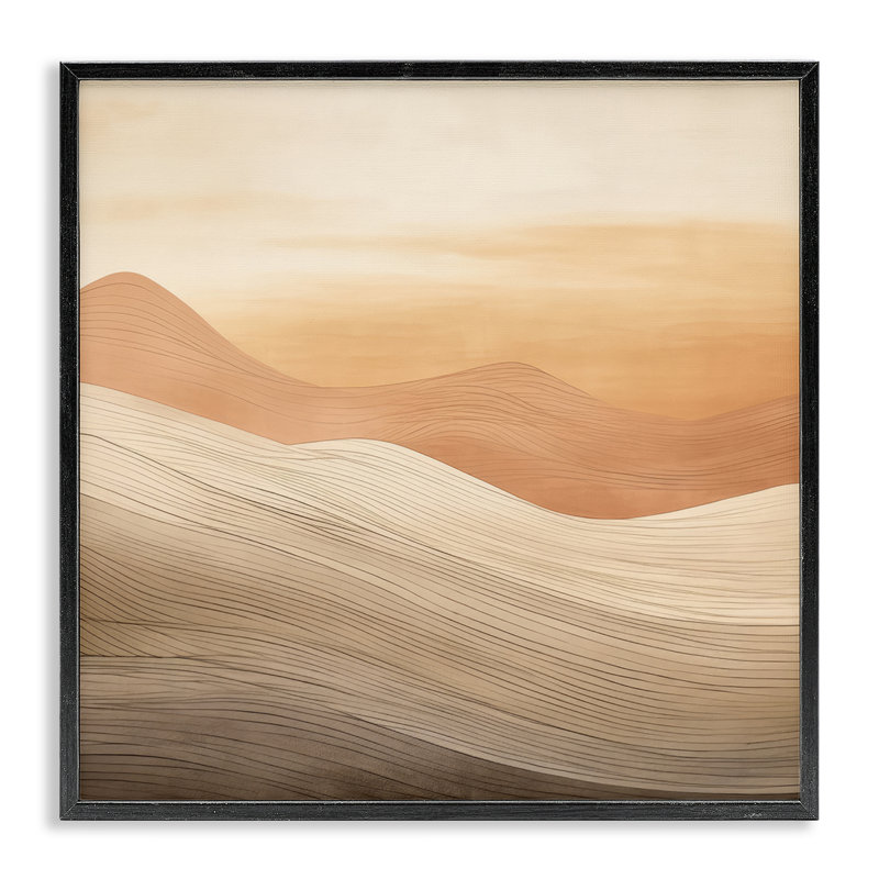  Ombre Desert Dunes Grey Framed Giclee Art by Irena Orlov, Giclée encadrée noir minuit, H 12 po x l 12 po