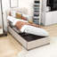 Lit plateforme simple tapissier avec système de rangement-1668682182
