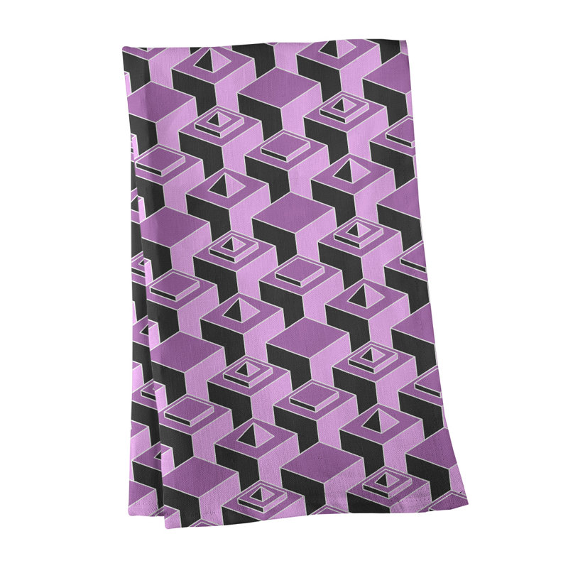 Patricia Geoffrey Tea Towel Kitchen Towel, Dark Purple/Black, Cotton Twill