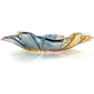 Art Sunflower Shaped Colorful Crystal Glass Bowl, For Fruit Dessert Candy Snack