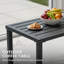 Table basse rectangulaire à lattes en acier - table de patio pour le salon, le café, la cour, la piscine et la cour