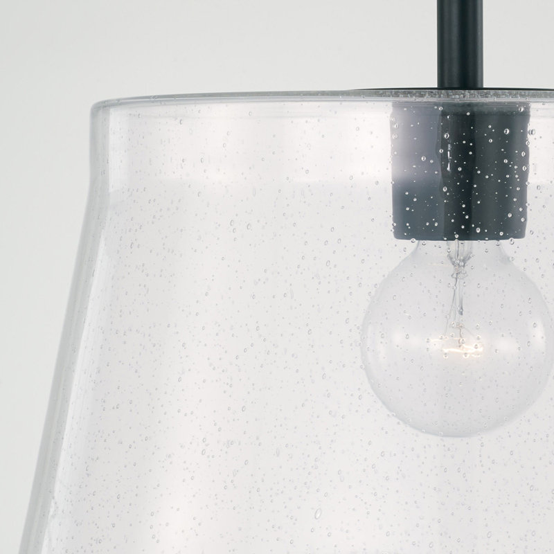 1 - Light Single Pendant, Matte Black