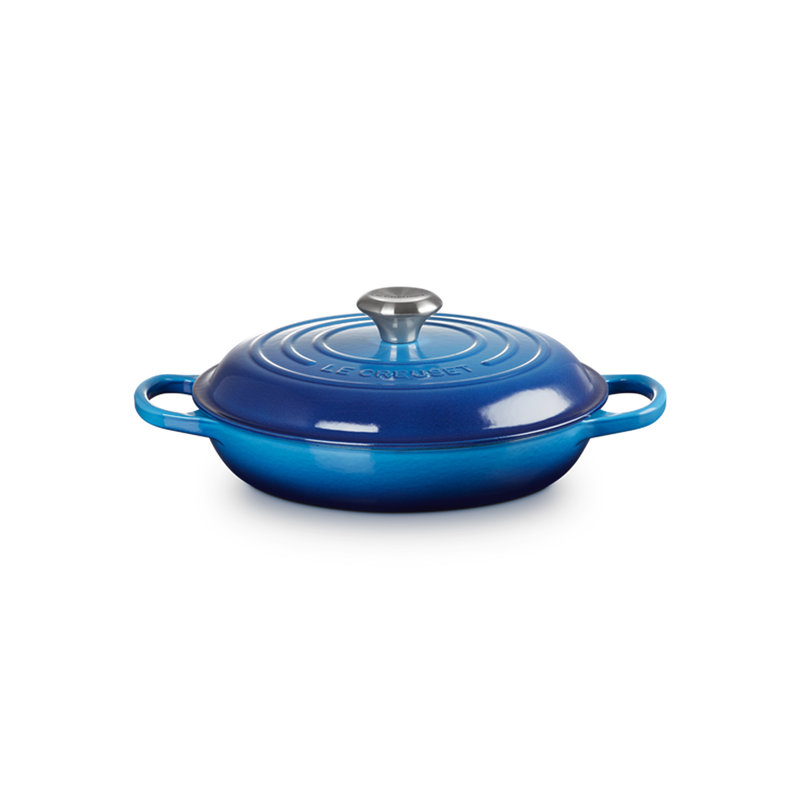 Le Creuset Cast Iron Shallow Casserole, Azure, 26cm / 2.2L