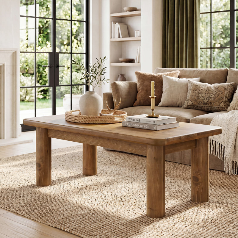 Solid Wood Four Leg Coffee Table
