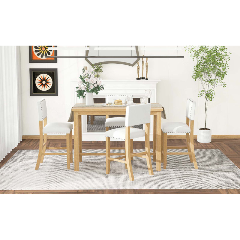 5-Piece Counter Height Dining Table With 4 Chairs