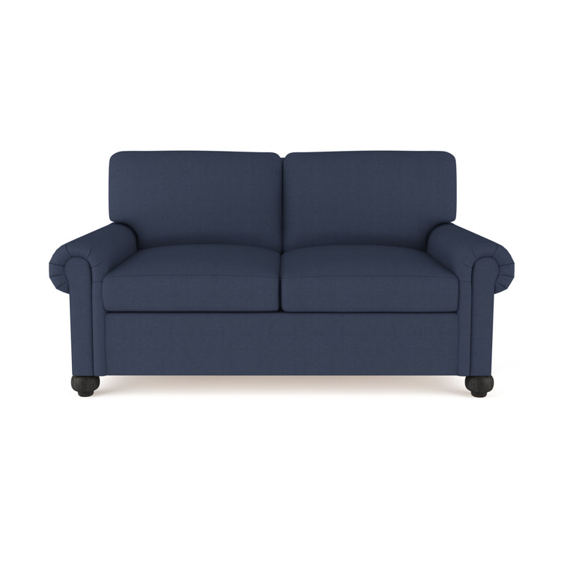 Leroy Loveseat, Weathered, Plush Velvet Alabaster, 36" H x 72" W x 43" D