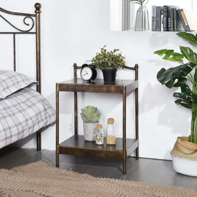 Lugo 45cm W Steel Bedside Table