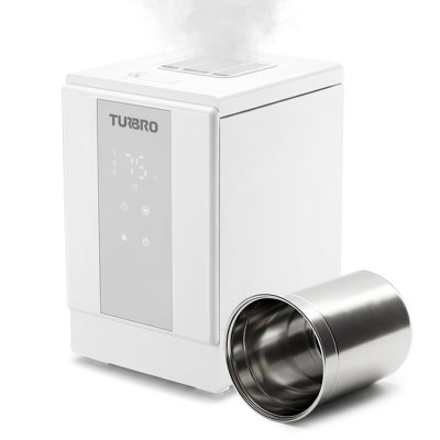 Turbro 4L/1Gal 304 Stainless Steel Steam Humidifier, Warm Mist Humidifier For Bedroom Baby Nursery, 500 Ml/H Output, Dishwasher Safe, Easy To Clean, Etl-Certified Sleep Mode 1-12H Timer, Gls04