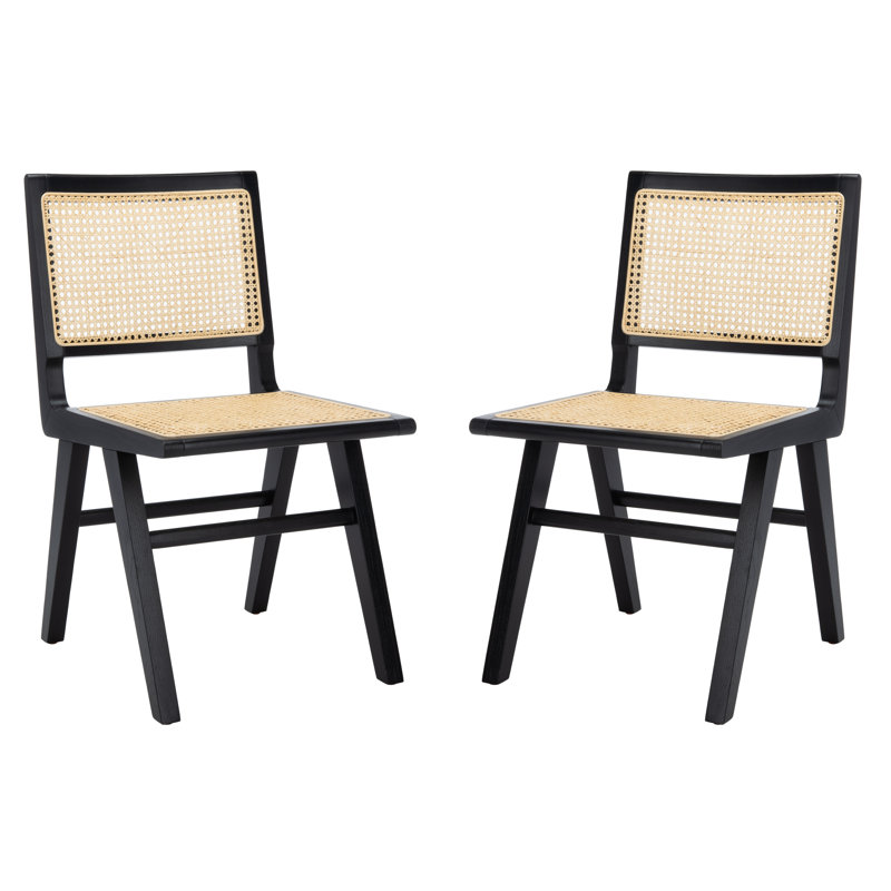Atticus Cane Dining Chair, Black/Natural