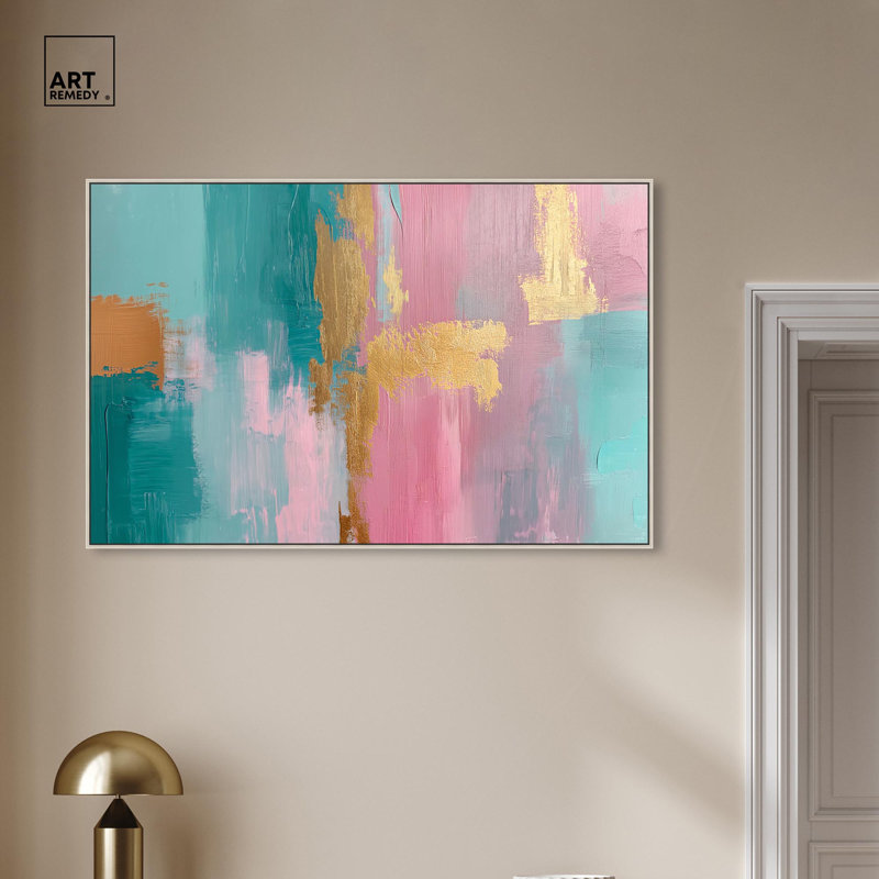 Toile «Hue Gold Melody» par Art Remedy, H 24 po x l 36 po x P 1,5 po, Toile tendue