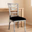 Ensemble de 2 chaises d'appoint contemporaines à dossier en échelle avec revêtement en microfibre, noir élégant et argent