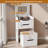 3-in-1 Compact Vanity Desk With Led Lighted Mirror, Drawers, And Storage Stool – Convertible Makeup Table, Nightstand & Working Desk For Small Spaces
