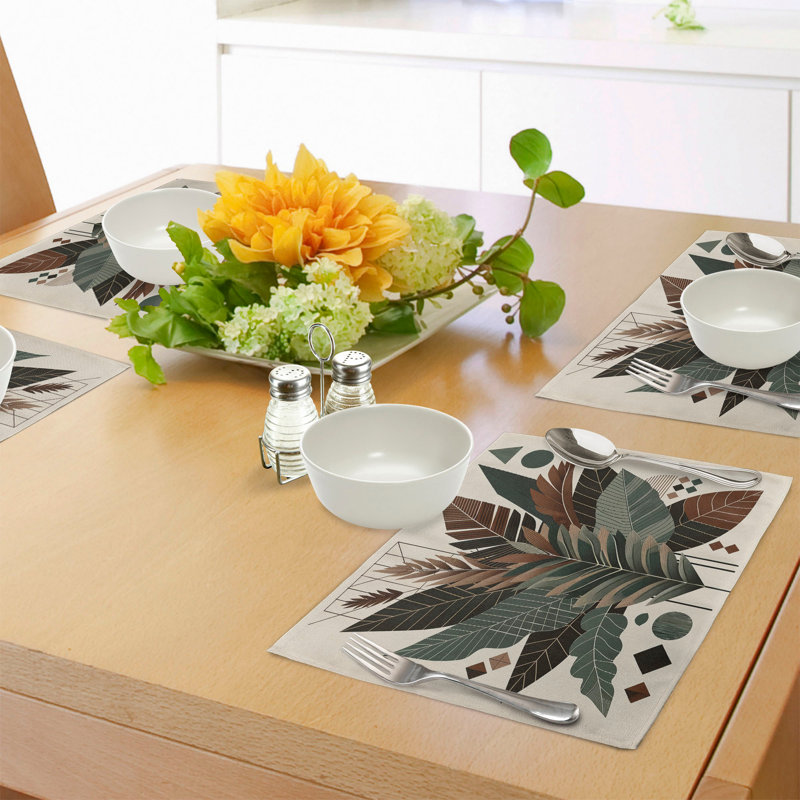 Ensemble de 4 napperons Ambesonne Monstera