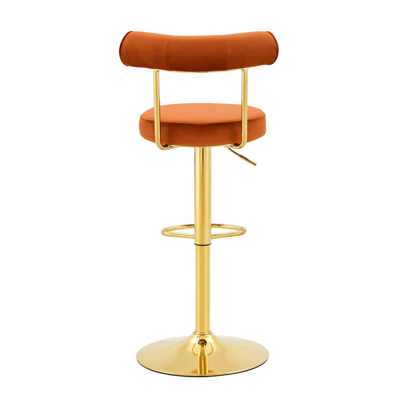 Chaise de bar ergonomique pivotante en velours à hauteur réglable, Rusty Orange