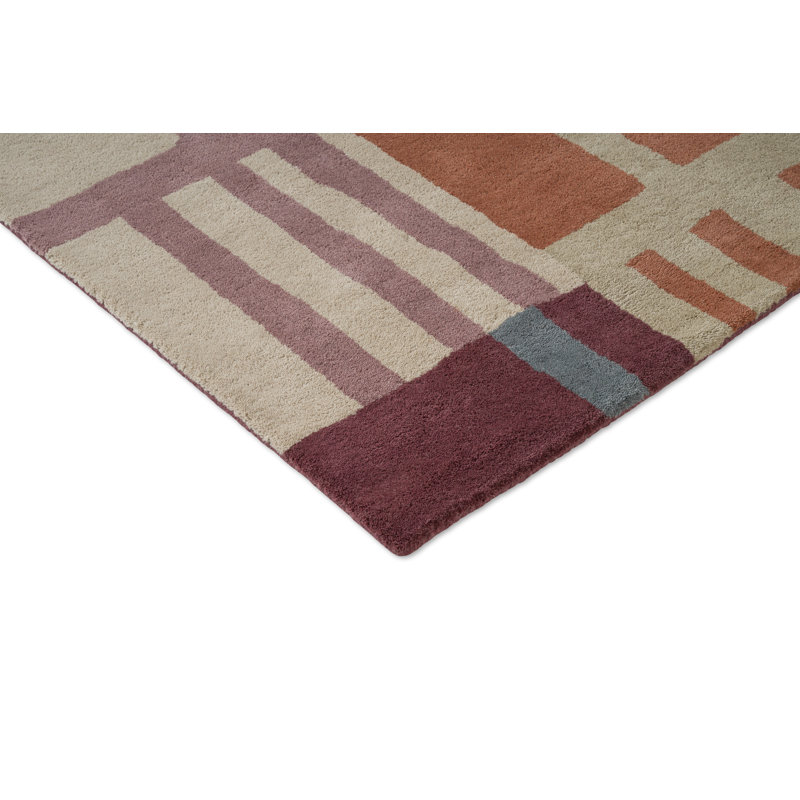 Monolith Handmade Wool Geometric Area Rug, Cinnabar;Amber, Rectangle 5'7 x 7'10