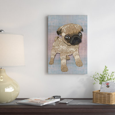 Pug Puppy Graphic Art on Wrapped Canvas