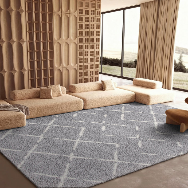 Tapis performance Angelka, Rectangulaire 8 pi x 10 pi, Grey/Ivory
