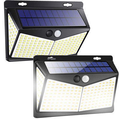 1 - Head LED Solar Powered Dusk to Dawn Outdoor Security Flood Light with Motion Sensor and Timer