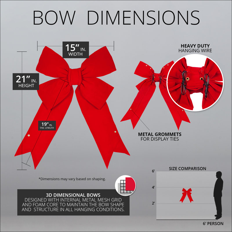 Fabric Trees & Wreaths Bow, 15"