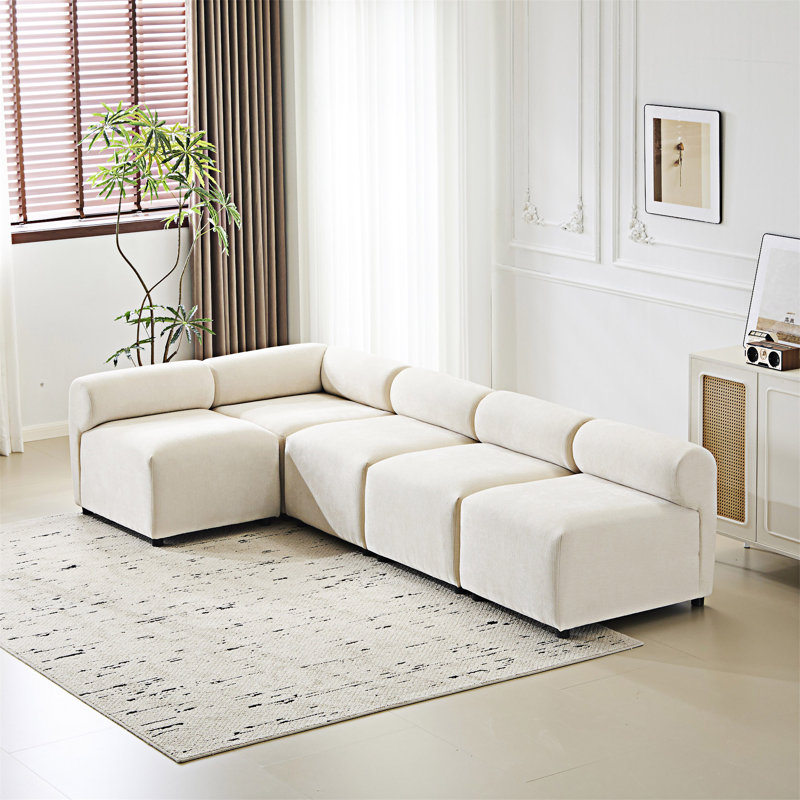 L Shaped Modular Free Combination Sectional Sofa, 27.01" H x 109.01" W x 57.01" D, 5