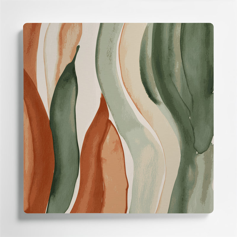 Aquarelle abstraite, art mural en métal beige 6, H 16 po x l 16 po