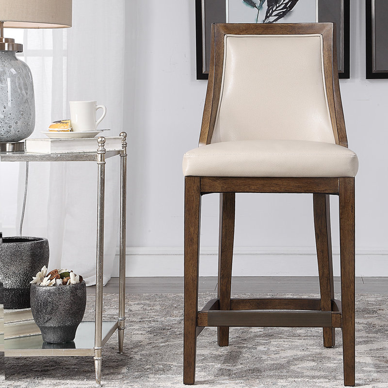 Morpeth Upholstered Counter Stool with Solid Wood Frame