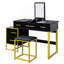 Ensemble de coiffeuse avec miroir, commode avec table de chevet et 4 tiroirs-1238217399