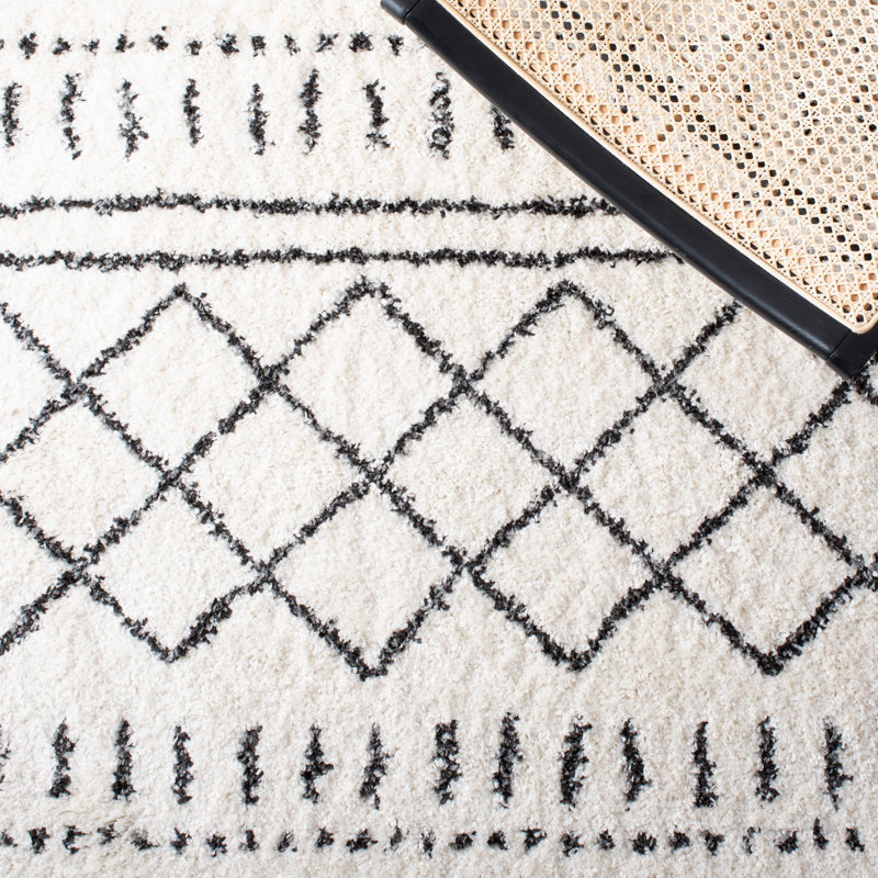 Develin Performance Chevron Rug, Square 6'7", Ivory/Black