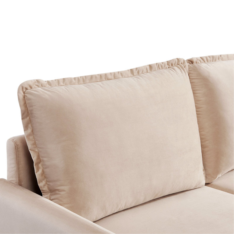 Causeuse de réception en tissu 56,7 po Nakeitha, Beige