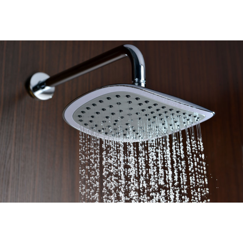 Pomme de douche fixe à 1 jet 16,3 po Thym en chrome poli (valve incluse)