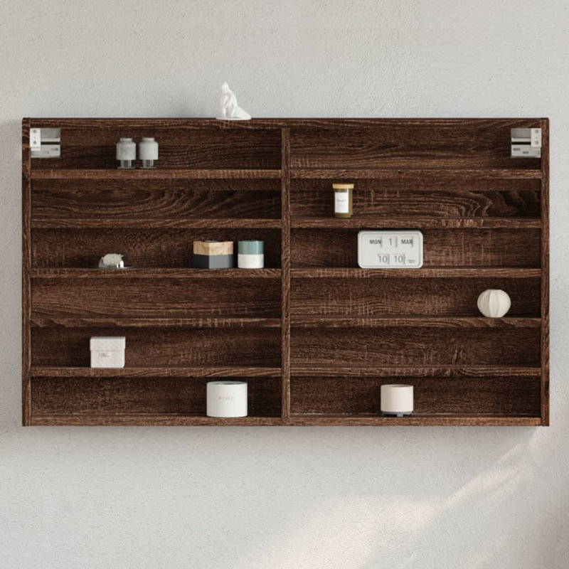 Roenick Floating Shelf, 58cm H x 100cm W x 8.5cm, Brown Oak