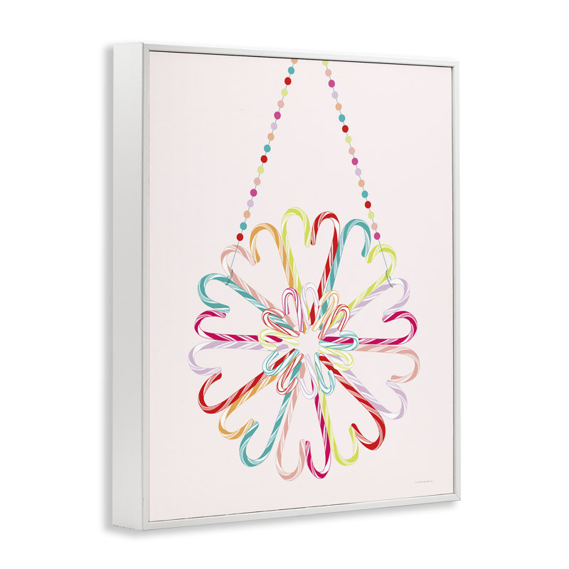 «Candy Cane Shapes», art de la giclée encadrée par Kamdon Kreations, Estampe numérique encadrée blanc bord de mer