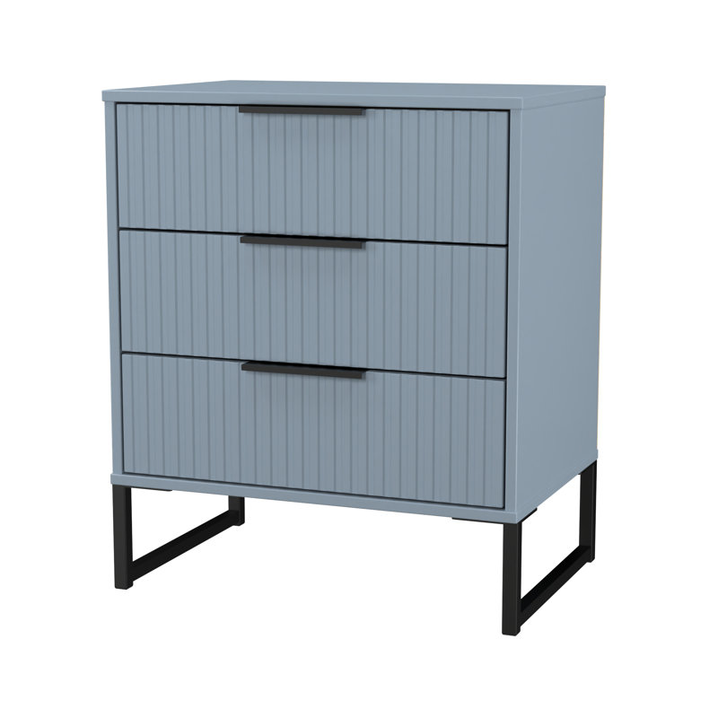 Bernat 58 cm W Chest of 3 Drawers, Blue