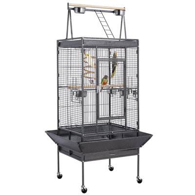 Wrought Iron Rolling Large Parrot Bird Cage