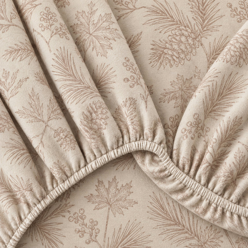 Ensemble de draps en flanelle 100% coton turc, Ensemble de draps pour lit simple avec 1 taie d'or, Branches