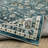 Jadalynn Vintage Bordered Traditional Teal/ Ivory Washable Area Rug Mat-653338040