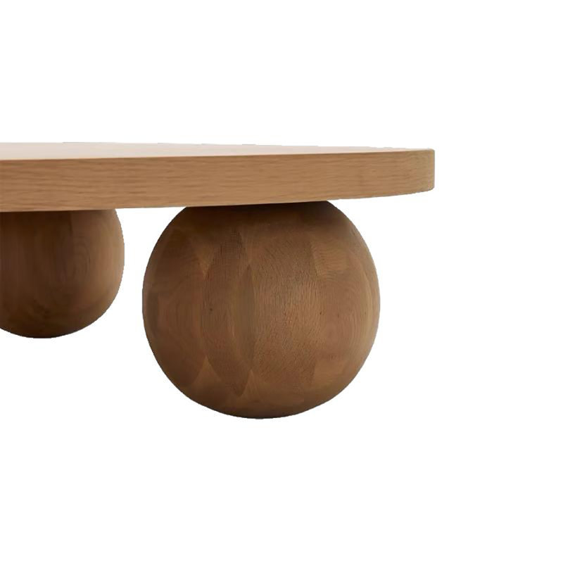 Table basse ovale en bois de frêne, Burlywood, H 11,8 po x L 59,1 po x l 31,5 po