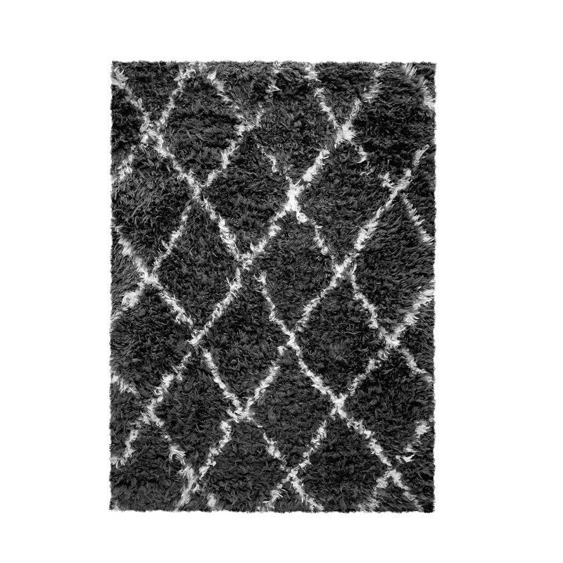 Hornell Geometric Shag Area Rug, Rectangle 60 x 110cm