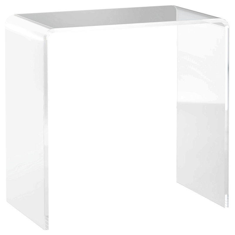 21" Long Rectangle Acrylic Waterfall Coffee Table, Clear